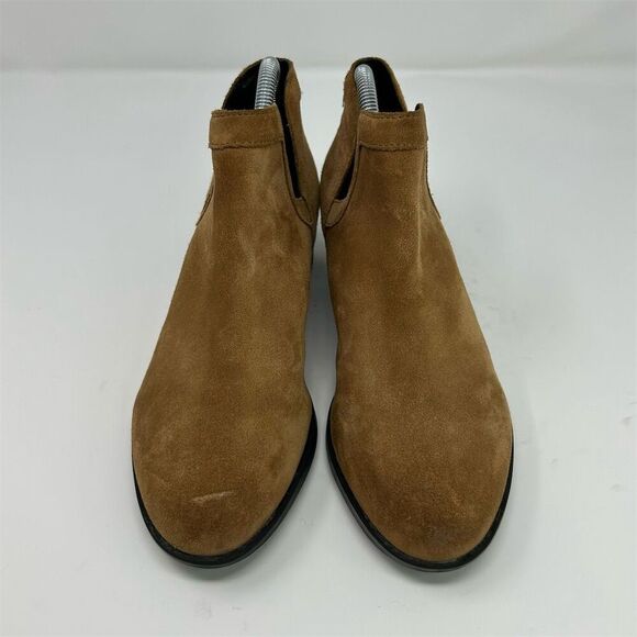 Sorel Lolla Cut Out Bootie Brown Tan Camel Suede Pull On Ankle Boots Size 8.5 - Picture 4 of 12